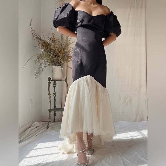 RARE VINTAGE Grossgrain and Tulle Dress - M - Picture 3 of 10